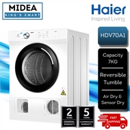 [FREE SHIPPING] Haier 7kg Vented Clothes Dryer HDV70A1 / Reversible Tumble / Pengering Baju with Ven