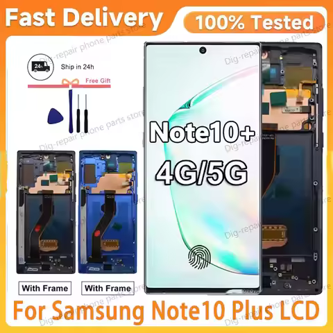 For Samsung Note 10+ Display Support S Pen Fingerprints AMOLED Screen For Samsung Note 10 Plus N975F