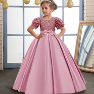 MQATZ ชุดเดรสปาร์ตี้ยาวสำหรับเด็กผู้หญิงสำหรับชุดเด็กเสื้อผ้าเด็กเจ้าหญิงเลื่อมชุดงานพรอมงานแต่งงานช