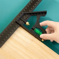 Woodworking Square Ruler 250mm Multifunctional Horizontal Square Ruler Movable Square Ruler 45 Degre