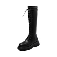 AG1 Knight Boots Women 2026 Winter Boots Thick-Soled Boots Lace-Up Riding Boots High Boots Women Mot