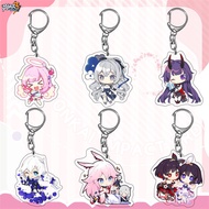 Hot Game Honkai Impact 3 Anime Figures Bronya Zaychik Elysia Raiden Mei Cute Acrylic Keychains Bag D