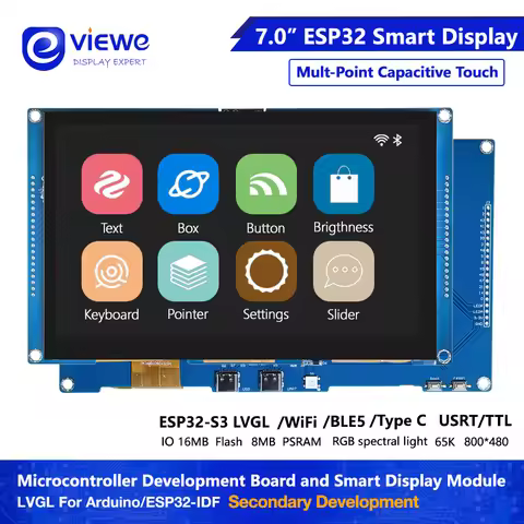 ESP32-S3 7 Inch Touch Display Development Board 800x480 Screen Dual-core Processor 16M Flash WiFi BT