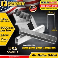 BUILDMATE Powerhouse Air Nailer U-Nails 10mm - 22mm U Shaped Nails U-Nails Staple Gun Tacker U Nail Brad Nails - PTAA