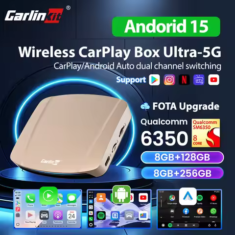 128G Carlinkit Android 15 AI Box 4G Wireless Carplay Car Streaming Box Android Auto Wireless Adapter