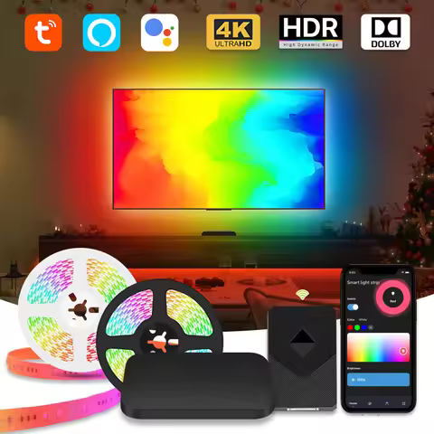 Ambient LED Backlight Kit with HDMI Sync Box 2.0 2.1 for 32~90 inch TV/PC,sync with TV Cabinet/Ceili