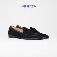 JULIETTA - SANDRO String Loafer Suede : Black (Unlined)