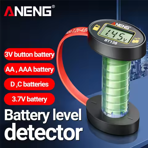 Magnetic Battery Tester Volt Checker for AA AAA 9V Button Multiple Size Universal Battery Tester Vol