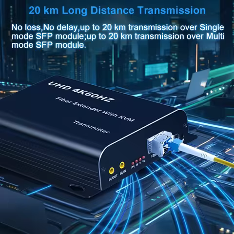 Navceker 4K 60Hz HDMI KVM Fiber Optic Extender Converter 1080P 120Hz 20Km HDMI Optical USB KVM Exten