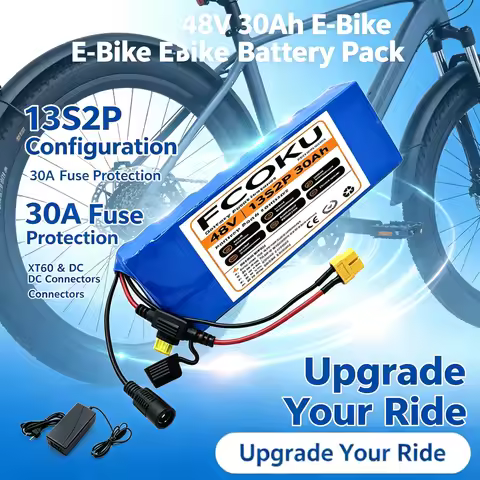 13S2P 48V 30Ah 18650 Li-ion Battery Pack High Power BMS Protected With 54.6V 2A Charger For DIY EV M