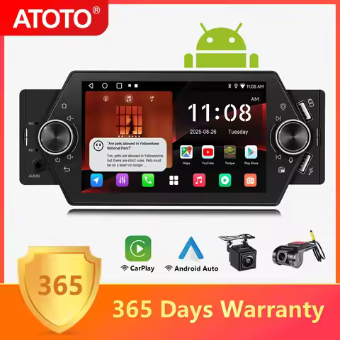 ATOTO 5 inch Single 1 Din Android Car Radio Wireless Apple CarPlay Android Auto Screen Bluetooth GPS