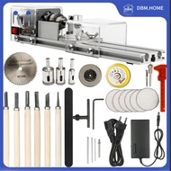 DBM.HOME-Mini Lathe Machine DIY Woodworking Wood Lathe Milling Machine Grinding Polishing Beads Dril