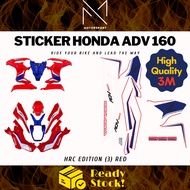 HONDA ADV 160 HRC Edition CoverSet Stripe Sticker Cover Set (3) Red 3M Premium Sticker