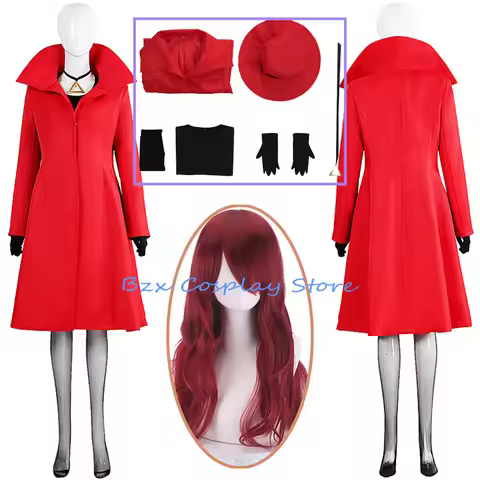 Anime Cosplay Carmen Cos Sandiego Costume Woman Red Trench Hat Outfit Wig Set Halloween Party Carmen