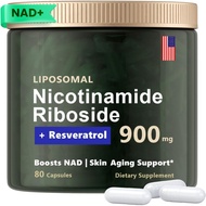 + Supplement NMN Supplement Alternative, Liposomal Nicotinamide Riboside 900mg, Resveratrol Suppleme