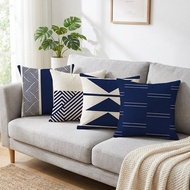 Yellow Black Blue Green Geometric Stripes Pattern Sofa Pillow Case Cushion Cover Linen 40x40/45x45/5