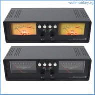 WU Dual-Analog VU Meter Music DB-Panel Display 4-channel Stereo-Sound Level Indicator Power Amplifier Switcher Box