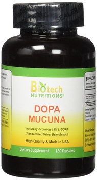 Dopa Mucuna 15% L-Dopa (Mucuna pruriens) 120 Vege Capsules Made in USA