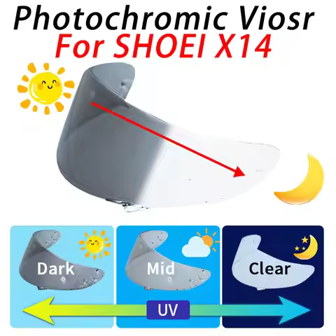 Photochromic Shield Visor Lenses for SHOEI X14 X-14 Z7 NXR CWR1 CWR-1 RF1200 RF-1200 Xspirit3 X-Spir