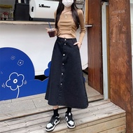 Long Skirt Beautiful Plain Color Simple​Dark 60319