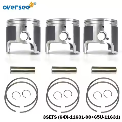 3Sets Piston & Ring Kit STD 64X-11631-00 For YAMAHA GP760/XL1200 Outboard Engine 65U-11631 83.64mm