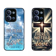 Phone Case cover for POCO C85 Bible verse 1 John 4 18 aesthetic black Protection