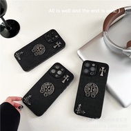 Apple 17promax Phone Case Street Wear Crow Heart Leather Suitable for iphone16promax Phone Case Cros