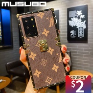 Luxury Square phone Case For Samsung Galaxy s22 s21 S20 Ultra S10 PLUS A72 A52 A32 A12 A22 A51 a71 5G Note 20 leather Soft Cover