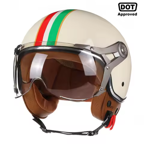 3/4 Open Face Motorcycle Retro Motorbike Helmets Vintage Chopper Capacete De Moto Bike Cascos Scoote