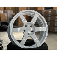 New 18x8.5J AOW TE37 SAGA Rim (set of 4) 5x114.3 White for Civic X50 X70 Camry Mazda 3 6