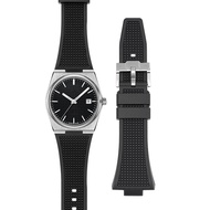 Tali Jam Tangan Silikon ปลายนูน12มม. สำหรับ Tissot PRX Series T137.407/410สายรัดข้อมือแนวสปอร์ตสำหรับนาฬิกาข้อมือยาง