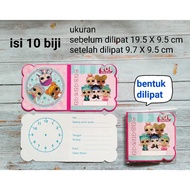 Happy birthday invitation card, folding model, lol surprise character