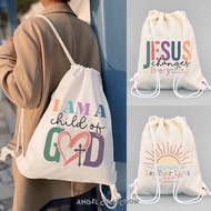 ENJEL String Bag Drawstring Bag 100% Canvas Christian Catholic Spiritual Church Size 30x40 Enjel Col