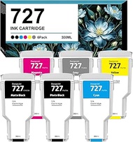 727XL Ink Cartridges Replacement for HP 727 C1Q12A F9J79A F9J76A F9J77A F9J78A F9J80A Ink Cartridges