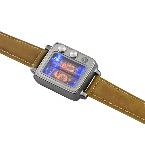 NEW NEONWORKS BACKTOFUTURE 2 Nixie Tube Digital Watch: Sapphire Glass, 9-Color Backlight, USB-C Wire