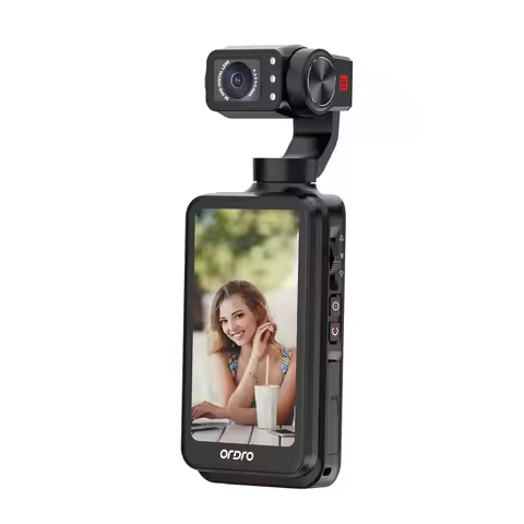 ORDRO M5 5K Vlogging Camera with 3-Axis Gimbal Stabilizer, 56MP Camcorder, IR Night Vision, 3.5" Tou