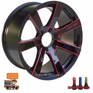 ล้อแม็กขอบ20 ใบพัด 20x9.5 6รู 139.7 ET+25 CB106.1 สีดำขลิบแดง ยี่ห้อRTS (สั่งซื้อ4ชิ้นเท่ากับ1ชุด) โ