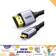 [instock] UGREEN 4K Micro HDMI to HDMI Cable Adapter, Braided Micro HDMI Cable 4K 60Hz Support HDR 3D ARC 18Gbps Compati