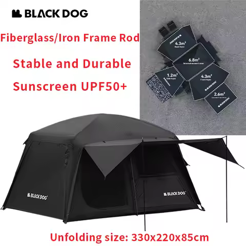 Naturehike BLACKDOG Shanting 6.8- Quick Set Up Hut Tent Glass Fiber Frame Pole Stable Durable Extern