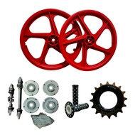 BMX Bicycle 20" PVC Sport Rim Complete (Red) Wheelset Hub Set - COMBO