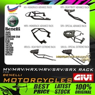 MONORACK GIVI (MV/MRV/HRV/SRV/J RACK/WITH LED) BENELLI TKR251,TNT135,249S,300,600,LEONCINO,502C,150S