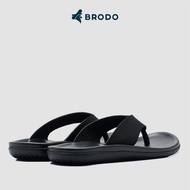 Diskon Sandal Pria Brodo Flipper Full Black Sandal Jepit Kulit - 41 Hemat