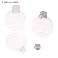 [Brightnessdin] 320/500ML Flat Round Water Bottle Clear Milk Tea Coffee Bottle Drinking Bottles Port