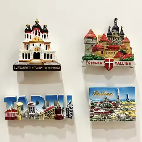 Estonia 3D Fridge Magnets Ornament Souvenir Resin Refrigerator Magnets Sticker Collection Handicraft