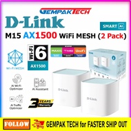 D-Link Eagle Pro (2 Pack) AI Wireless AX1500 Wifi 6 Mesh router system AI Parental control Dlink M15