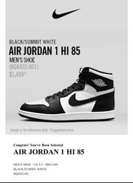Size 9.5 Air Jordan 1 hi 85  new