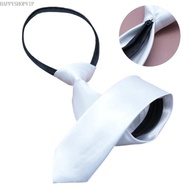 HSV Elegant Solid Color White Neck Tie for Men Women Kids Formal Gatherings Parties