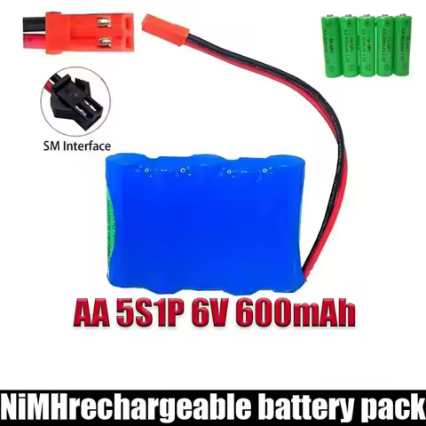5S1P AA 6V Ni-MH Rechargeable Battery 600mAh Pack AA for Electronic Tools LED Premium Torch Power Ba