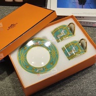 🍵Hermes 愛馬仕皇家綠色戰馬咖啡杯套裝
