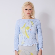 BLACKDOG BKK-AW2411-Luffy smock blouse-เสื้อสม็อคพิมพ์ลาย